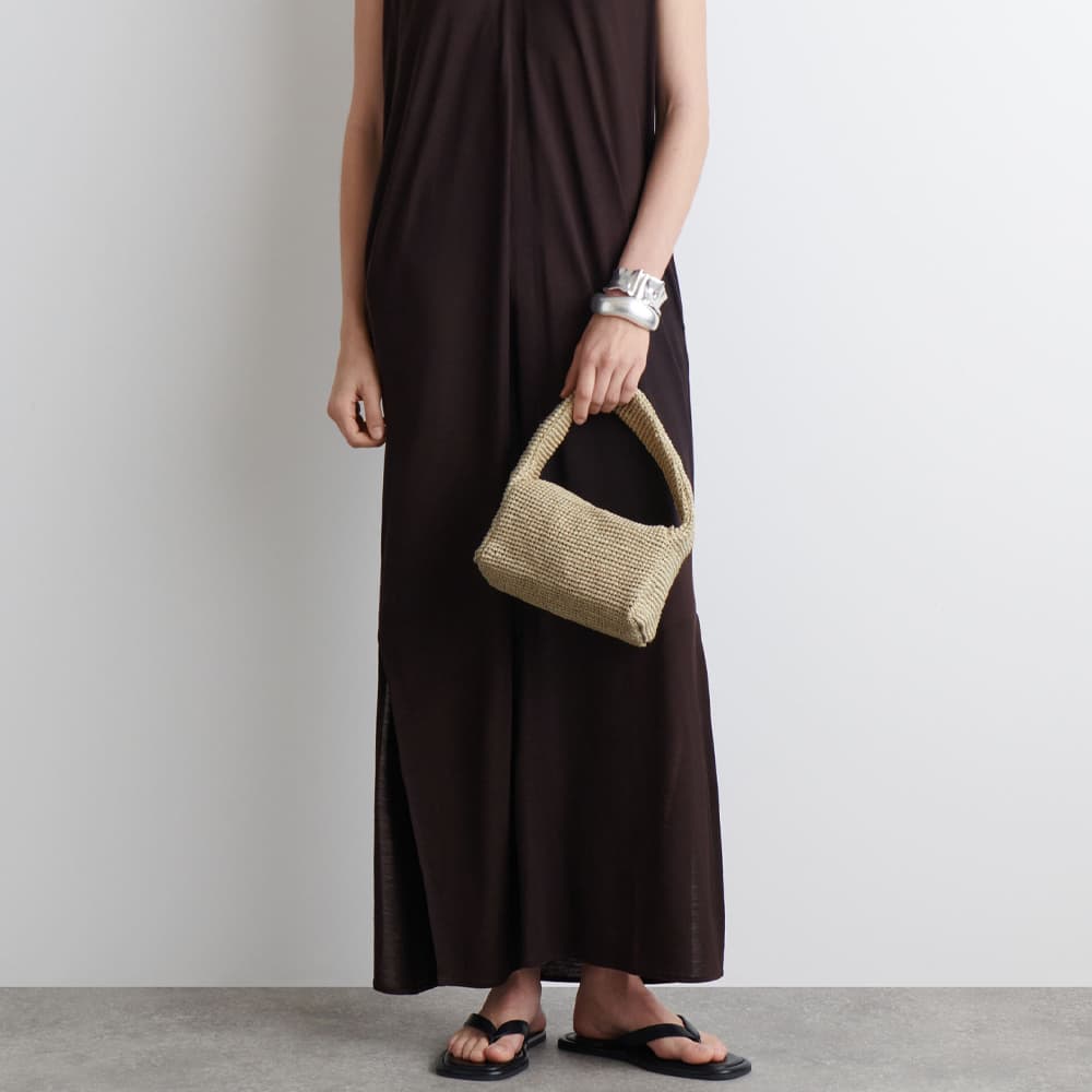 Сумка COS Mini Woven Tote Beige - изображение 4