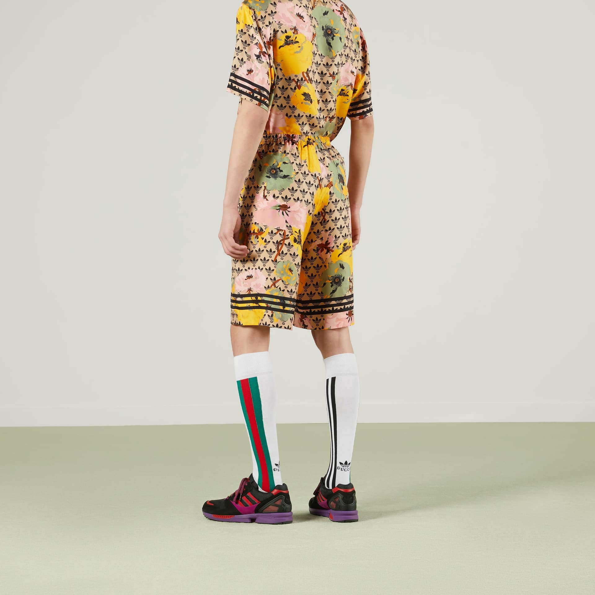 Шорты GUCCI x adidas SS23 Floral Silk Shorts - изображение 5