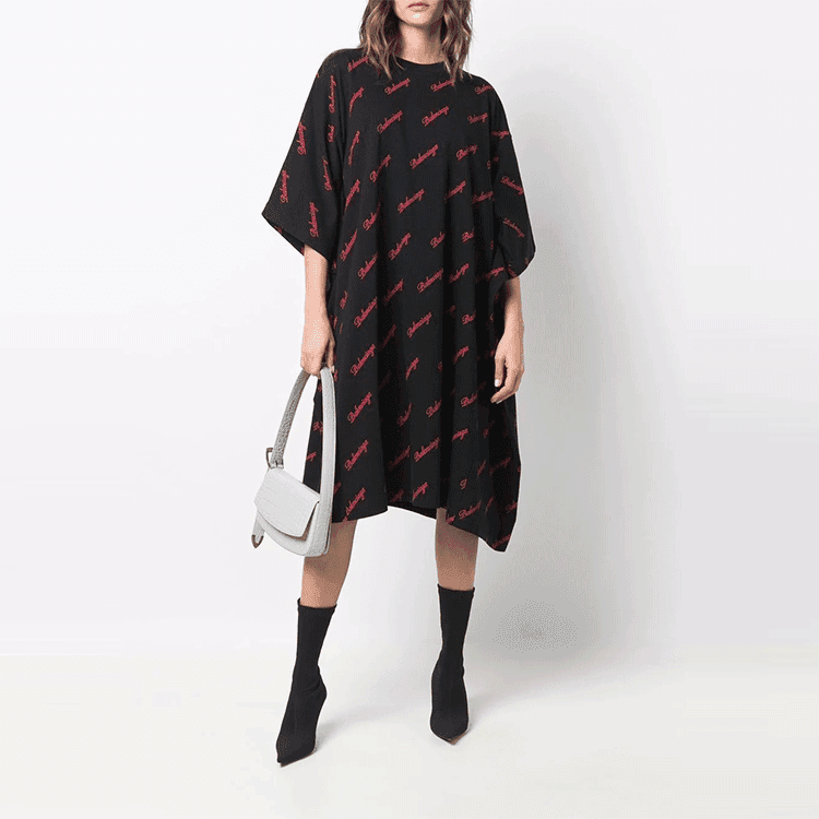 Платье Balenciaga SS22 Logo Dress Black - изображение 5