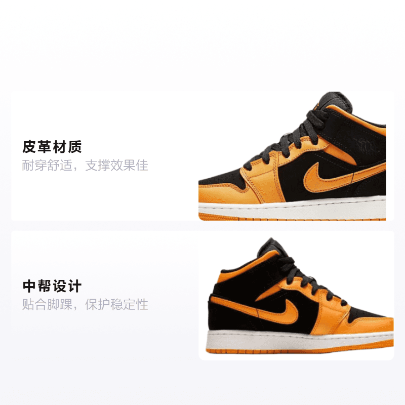 Кроссовки для баскетбола Jordan Air Jordan 1 Mid GS - изображение 2