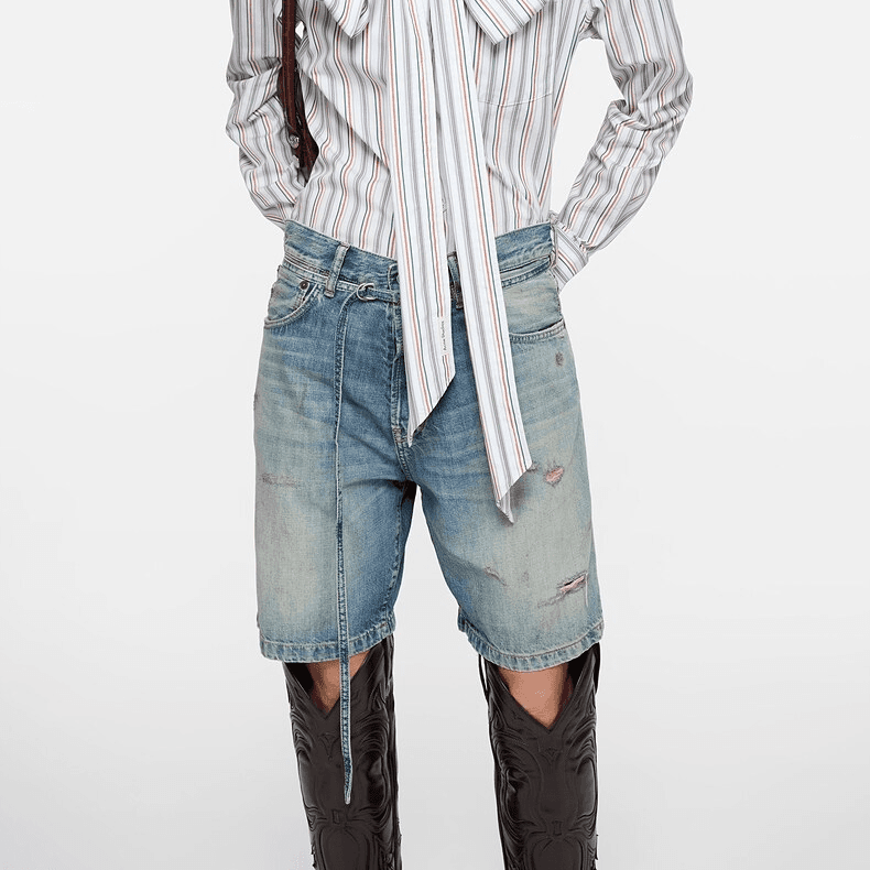 Джинсовые шорты Acne SS26 - изображение 7