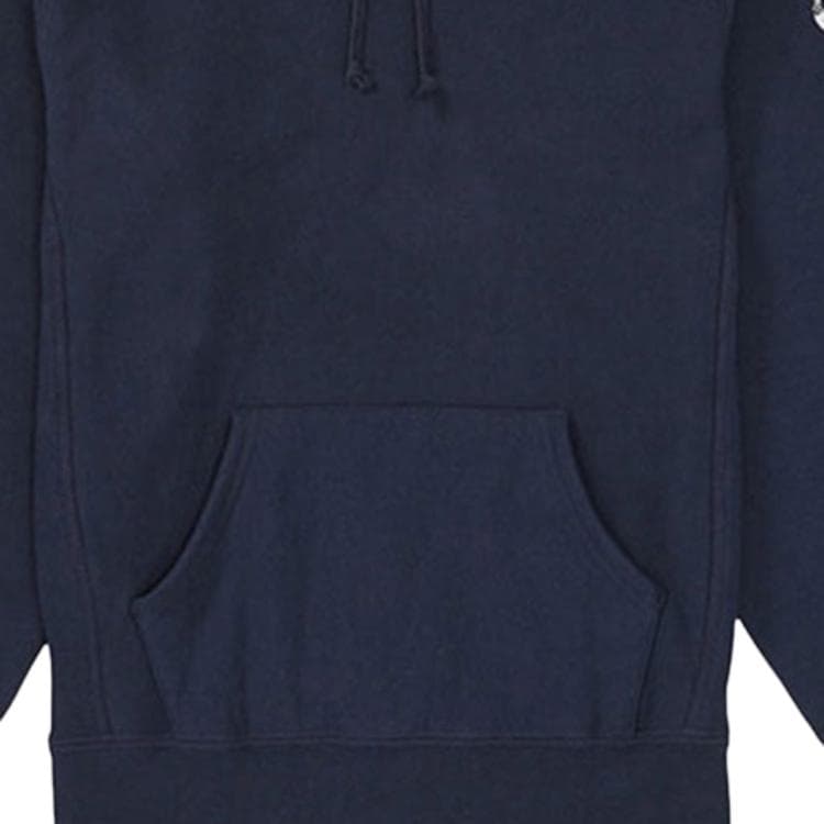 Кофта Supreme FW18 Gradient Sleeve Hooded Sweatshirt Navy LOGO - изображение 3