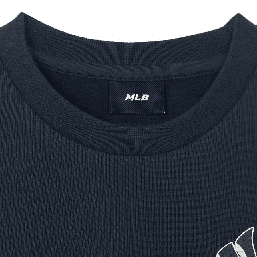 Кофта mlb Свитшот FW AW25 Нью-Йорк Янкис Свободный крой Монограмма Длинный рукав Флисовая подкладка Детский - изображение 6
