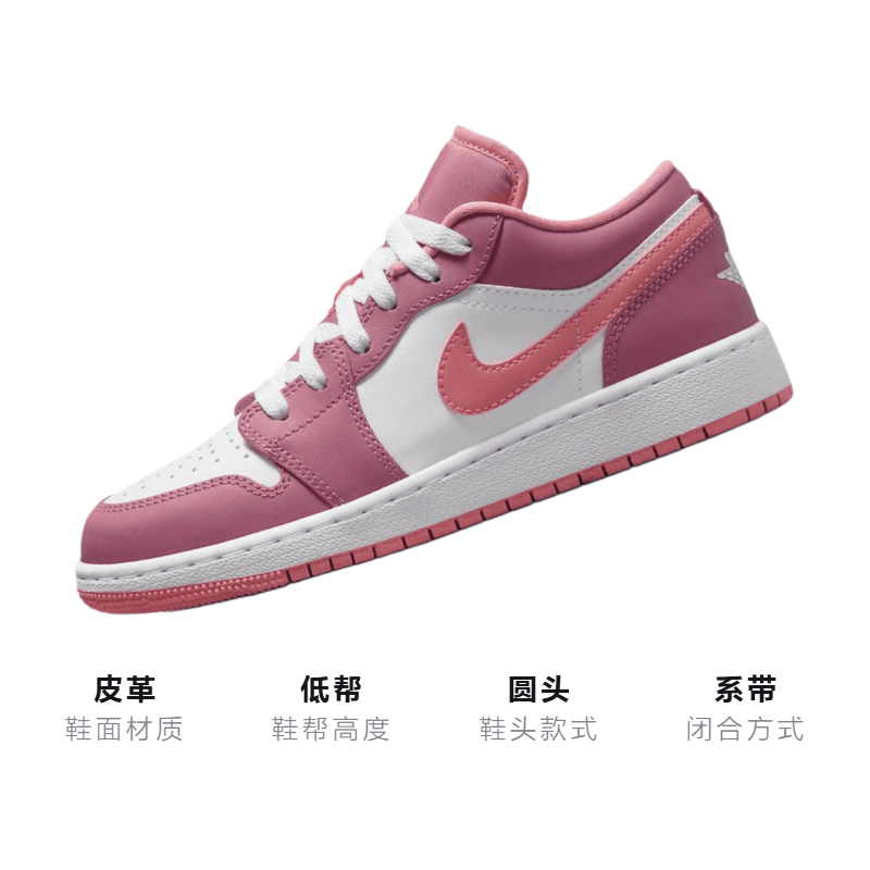 Кроссовки для баскетбола Jordan Air Jordan 1 Low Desert Berry GS - изображение 3