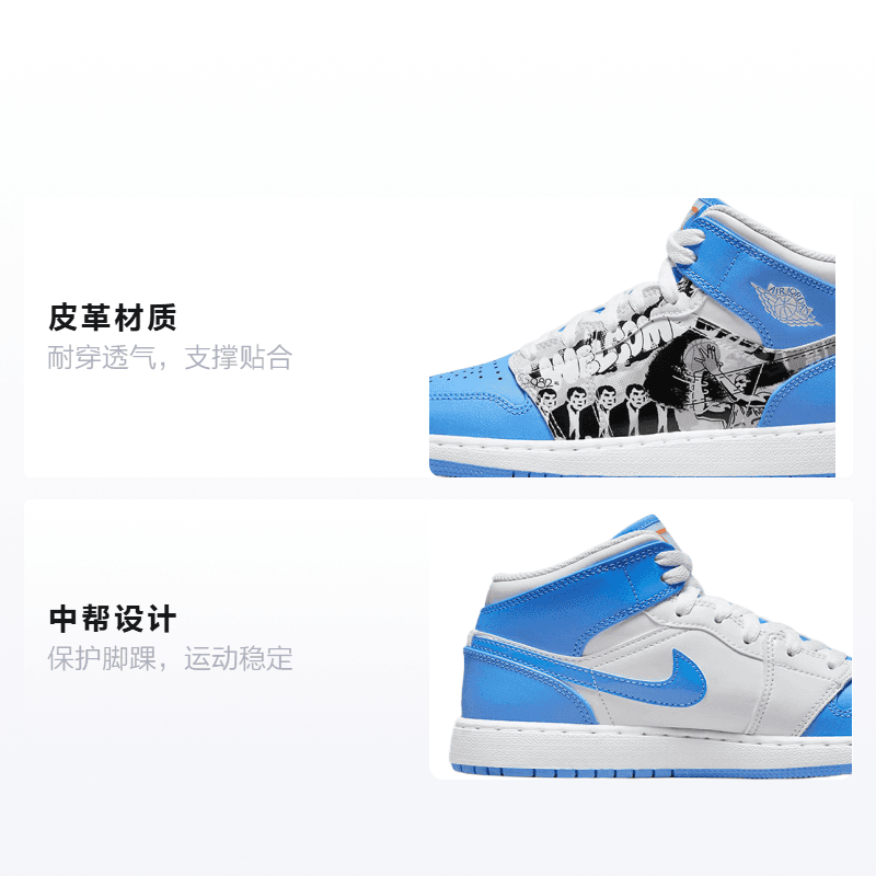 Кроссовки для баскетбола Jordan Air Jordan 1 Mid Game-Winner GS - изображение 2
