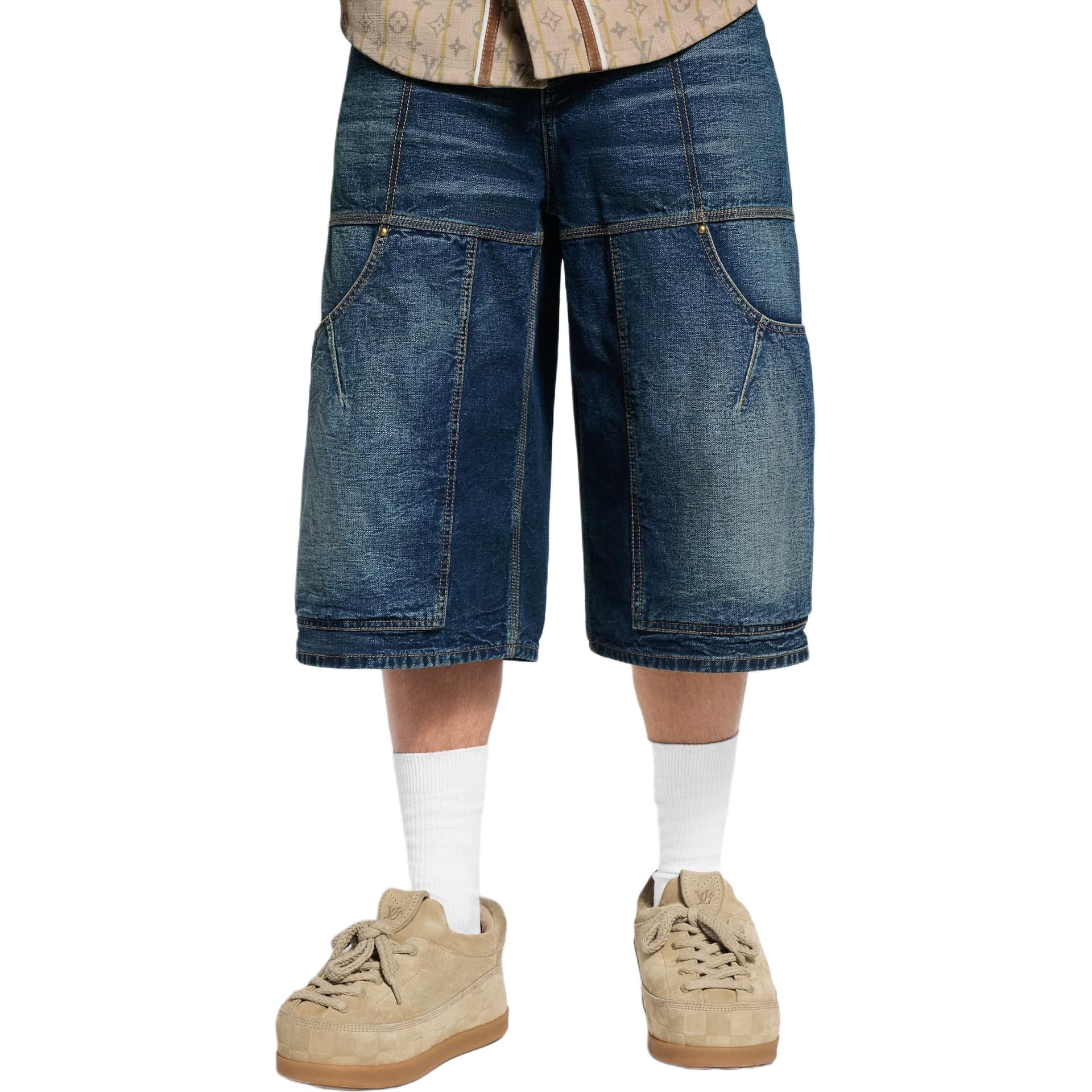 Джинсовые шорты LOUIS VUITTON x Nigo FW25 - изображение 4