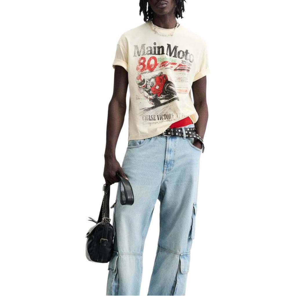 Футболка ZARA Relaxed Printed T-Shirt Off-White - изображение 2