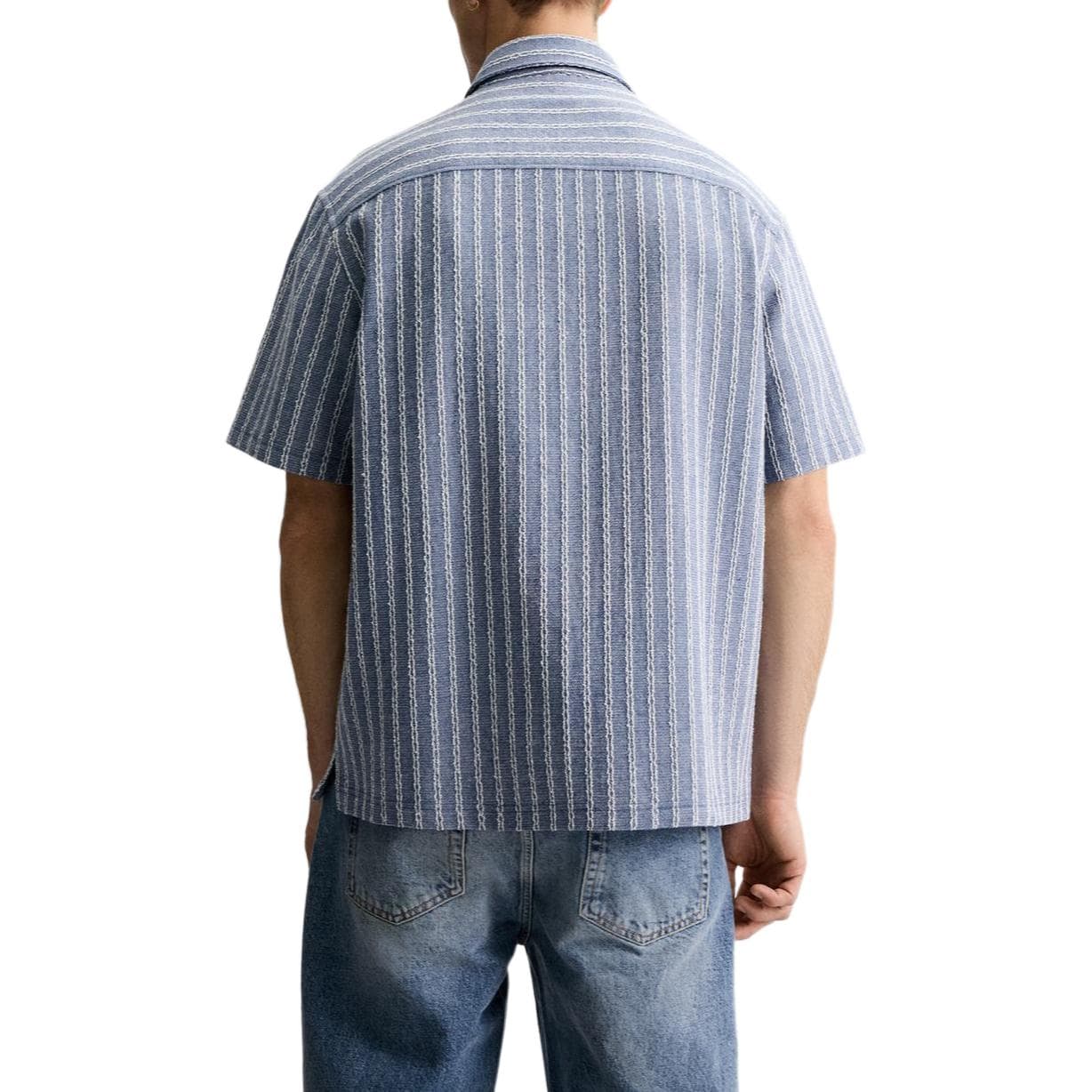 Рубашка ZARA Striped Jacquard Shirt - изображение 5