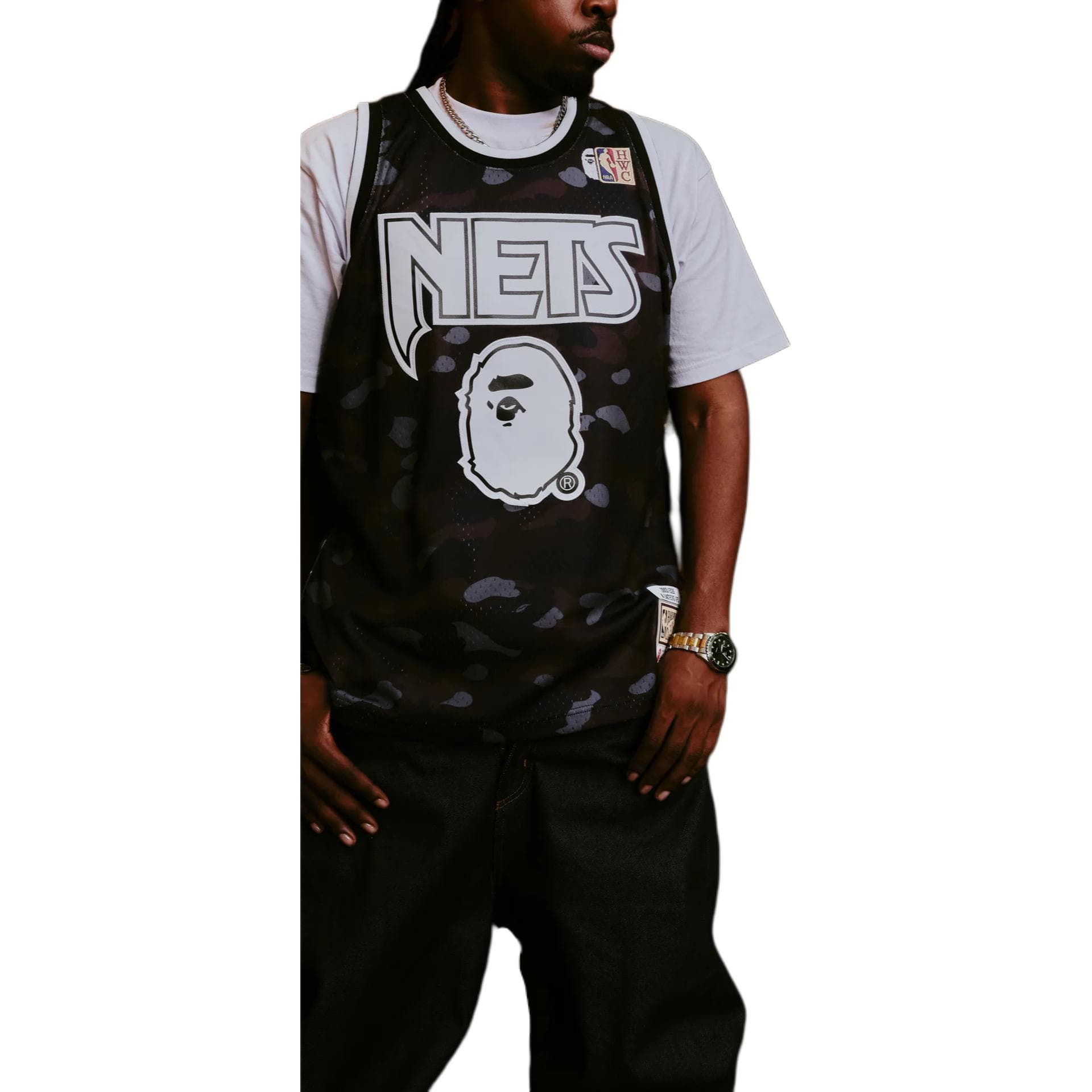 Баскетбольная майка BAPE x Mitchell Ness x NBA FW25 - изображение 3