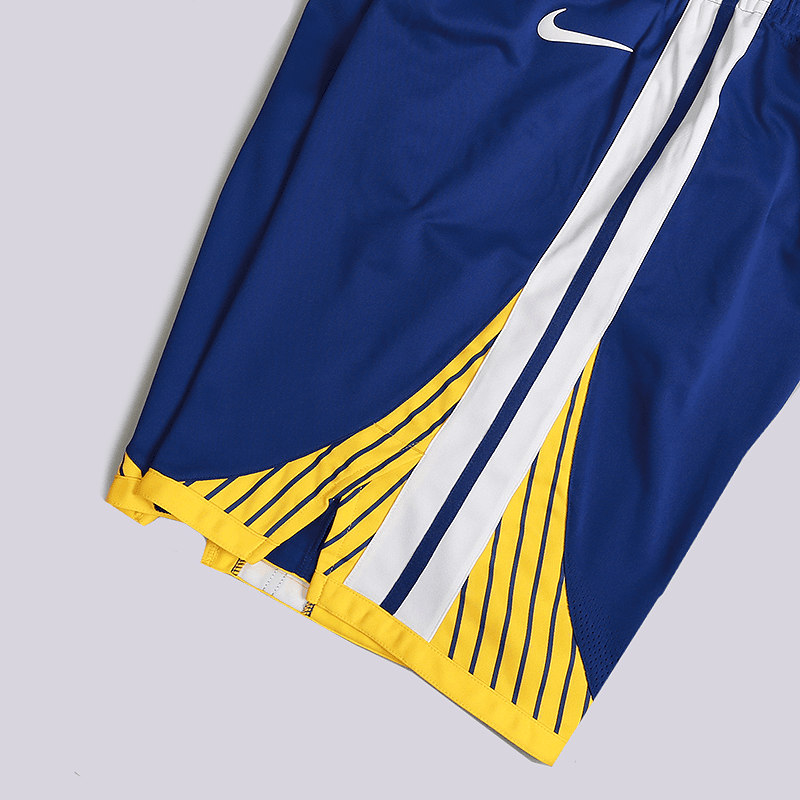 Баскетбольные шорты Nike NBA Colorblock Logo Basketball Shorts Warriors Blue - изображение 3