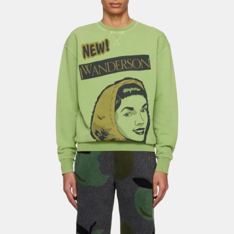 Худи JW Anderson Logo Crewneck Green — фото 5