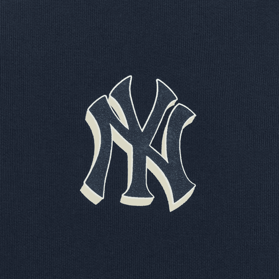 Кофта mlb Свитшот FW AW25 Нью-Йорк Янкис Свободный крой Монограмма Длинный рукав Флисовая подкладка Детский - изображение 5