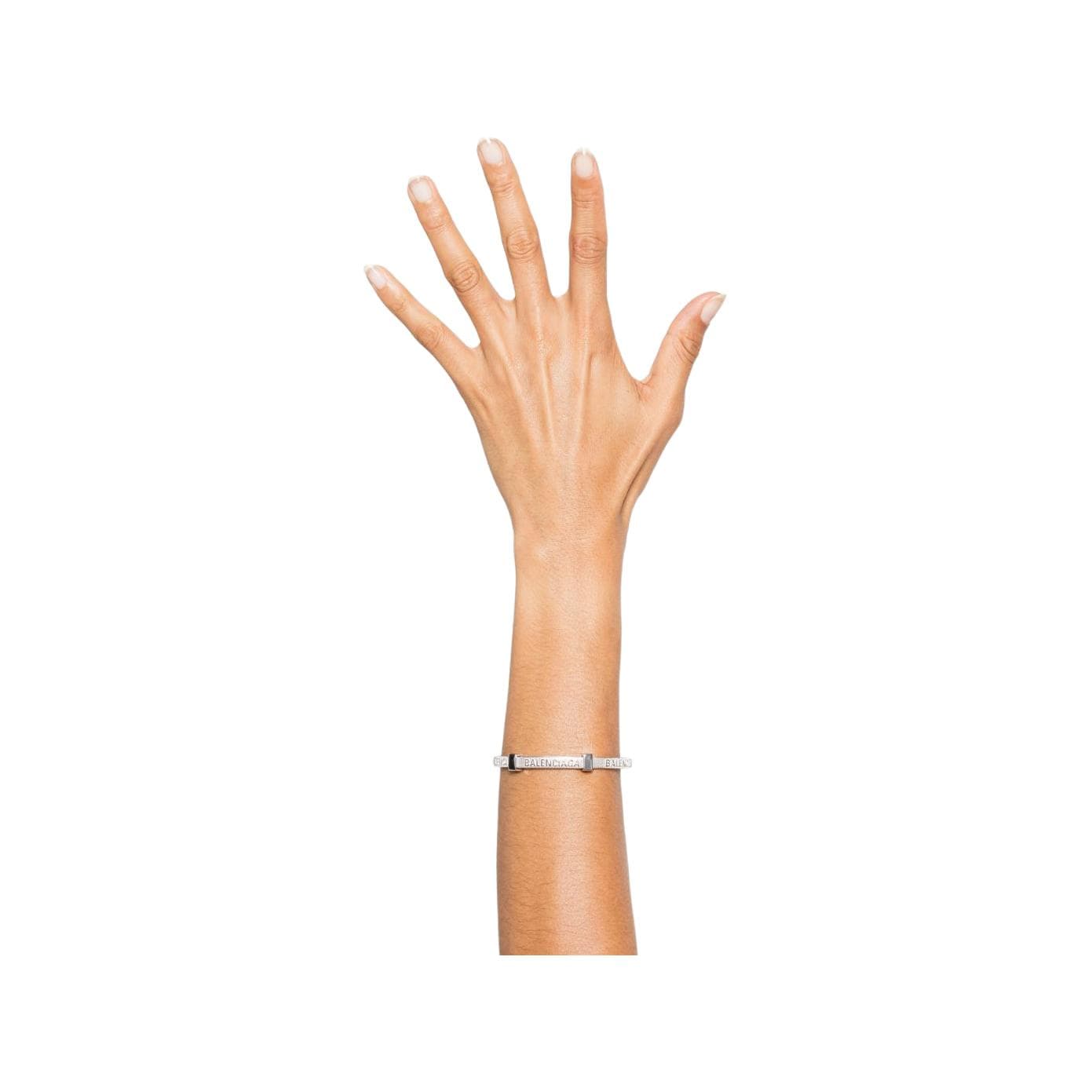 Браслет Balenciaga Logo Engraved Silver Bracelet - изображение 5