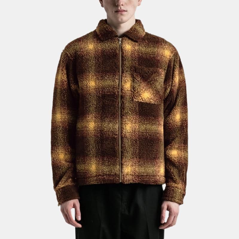 Куртка Stussy Shadow Plaid Sherpa Zip Shirt - изображение 4