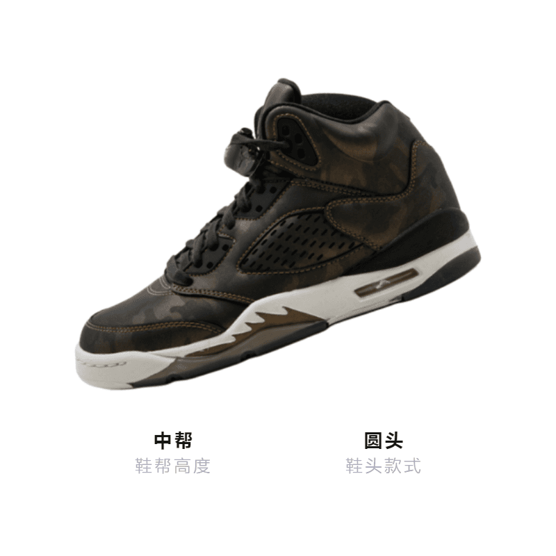 Кроссовки для баскетбола Jordan Air Jordan 5 Retro Heiress Camo GS - изображение 3