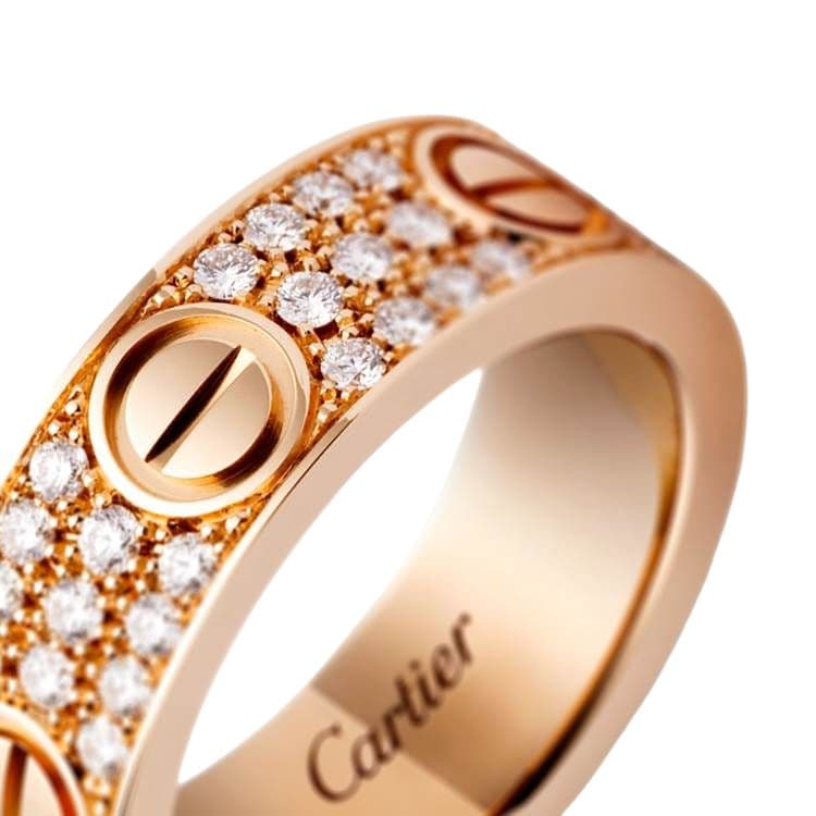 Кольцо Cartier Love Ring 18K Rose Gold Full Diamond - изображение 5