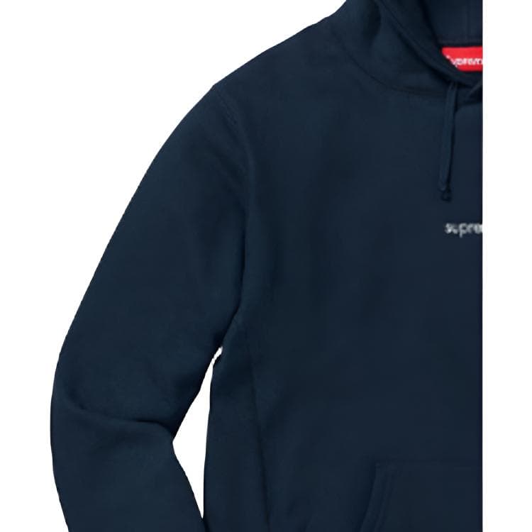 Кофта Supreme FW18 Trademark Hooded Sweatshirt Navy - изображение 3