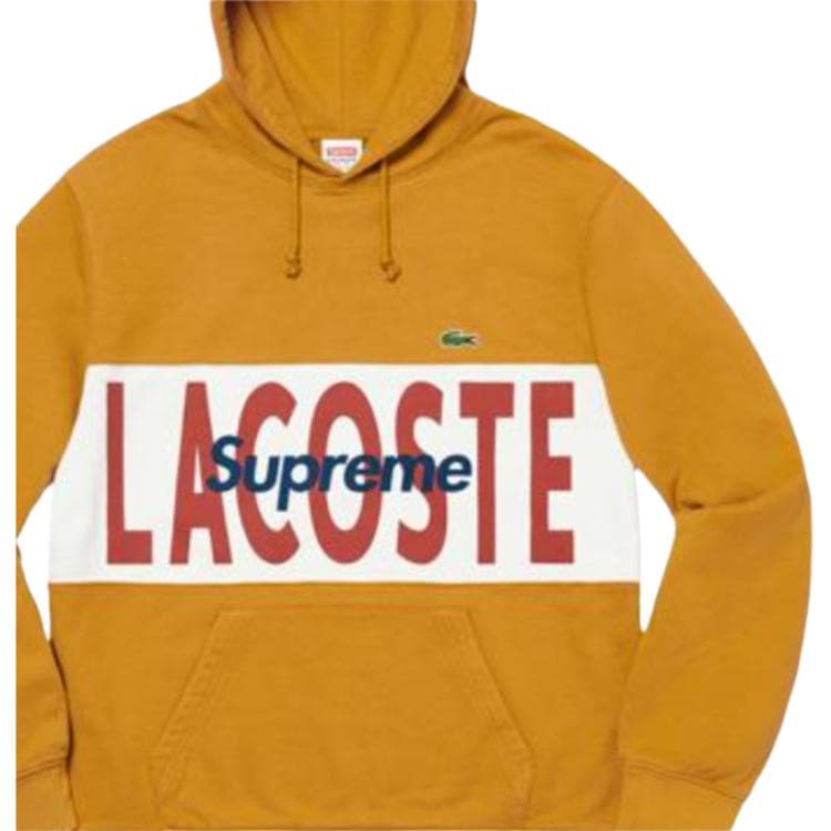 Худи Supreme x LACOSTE Hoodie Yellow - изображение 2