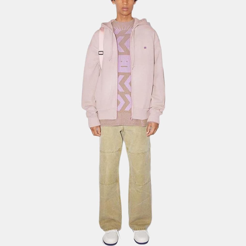 Худи Acne Studios Face Hoodie Grey Pink - изображение 2