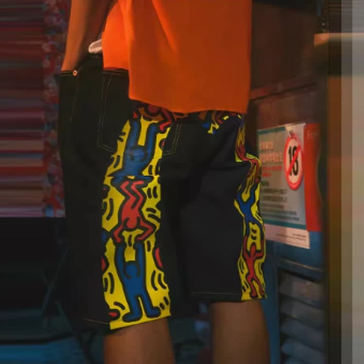 Джинсовые шорты EVISU x Keith Haring Denim Shorts - изображение 5