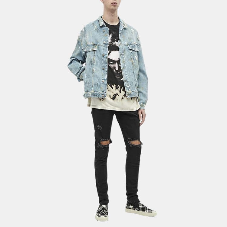 Штаны REPRESENT Slim Fit Ripped Jeans Black - изображение 3