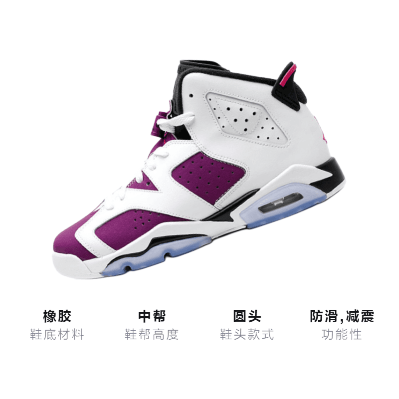 Кроссовки для баскетбола Jordan Air Jordan 6 Retro Grape GS - изображение 3