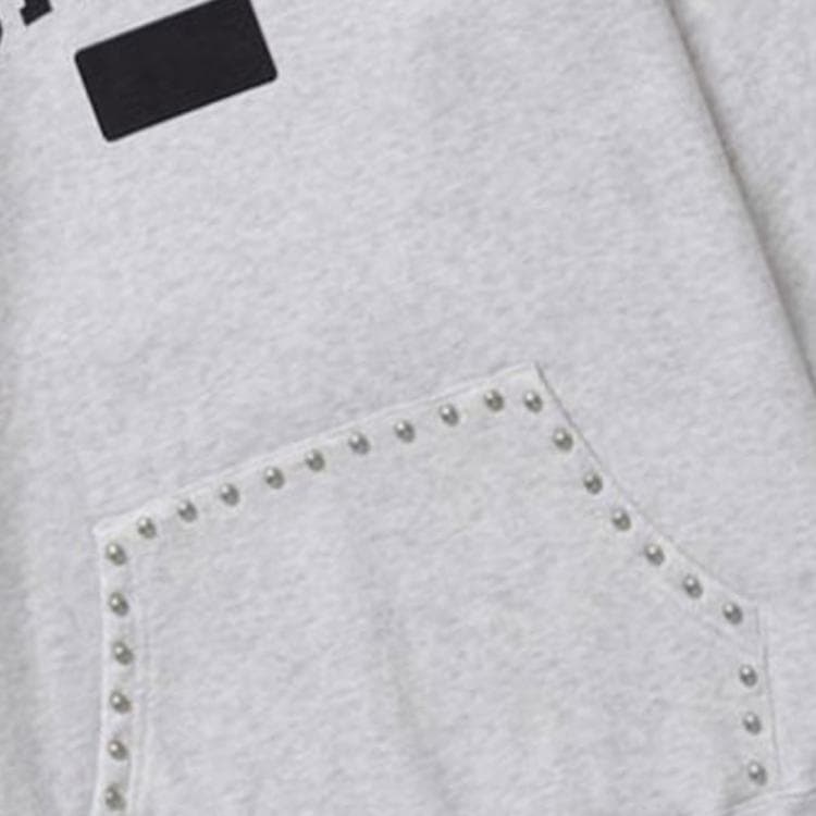 Кофта Supreme FW18 Studded Hooded Sweatshirt Ash Grey - изображение 2