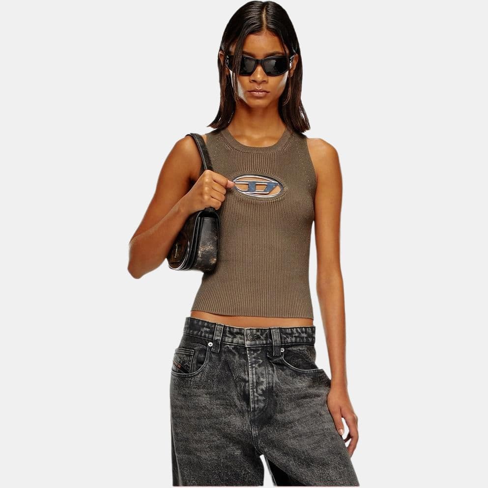 DIESEL OVAL-D Brown Tank Top - изображение 3