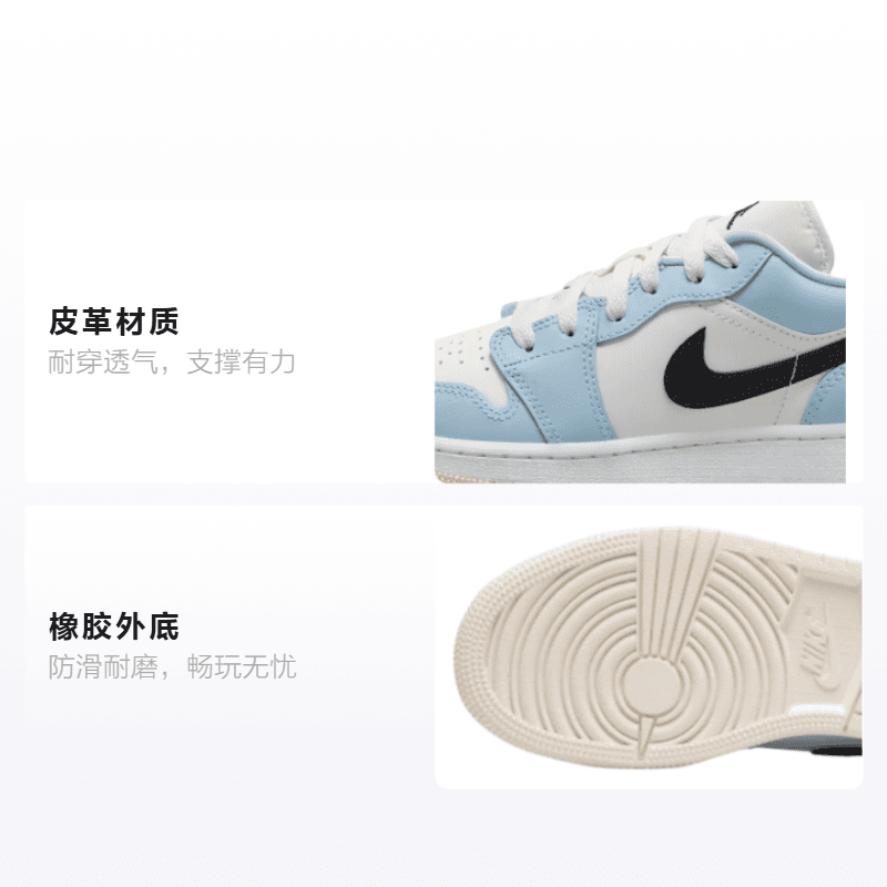 Кроссовки для баскетбола Jordan Air Jordan 1 (GS) "Ice Blue" - изображение 2