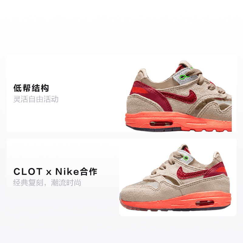 Кроссовки CLOT x Nike Air Max 1 "Kiss of Death" 2021 - изображение 2