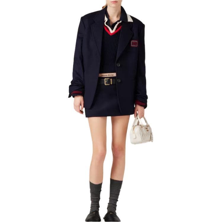 Юбка Miu Miu Velvet Texture Mini Skirt - изображение 3