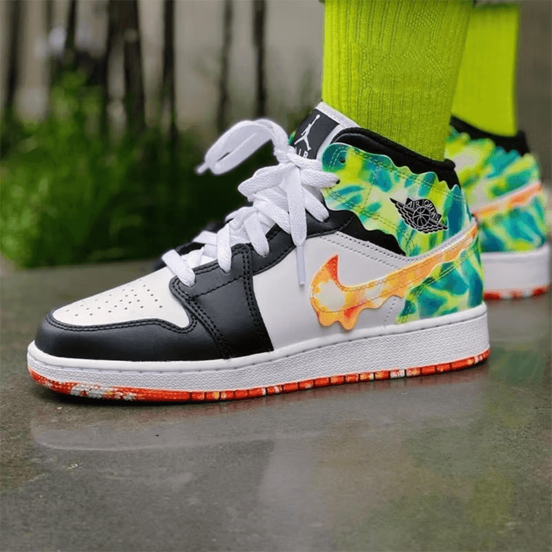 Кроссовки для баскетбола Jordan Air Jordan 1 Mid SE "Drip" GS - изображение 2