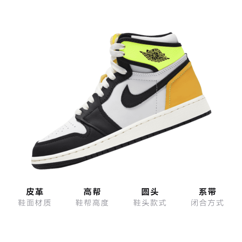 Кроссовки для баскетбола Jordan Air Jordan 1 High OG Retro "Volt Gold" GS - изображение 3