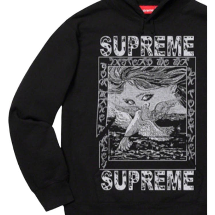 Кофта Supreme FW19 Doves Hooded Sweatshirt - изображение 3