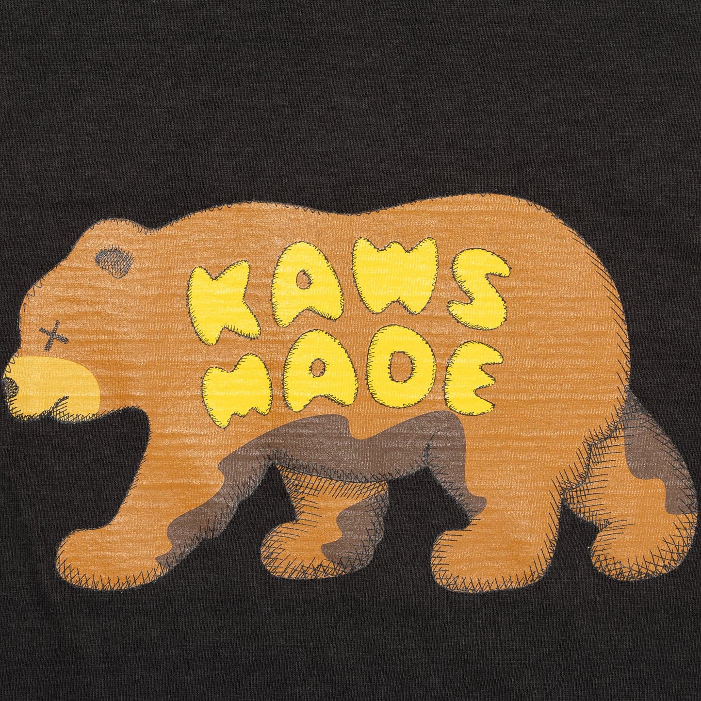 Футболка HUMAN MADE x KAWS Bear Print T-Shirt Black - изображение 3