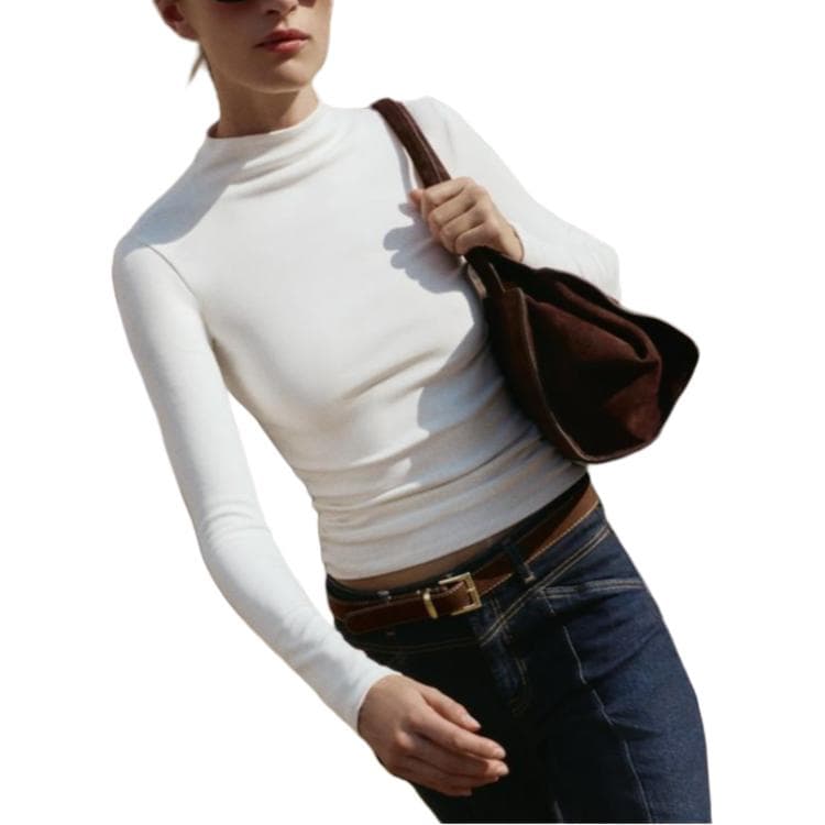 Кофта ZARA Slim Fit Turtleneck Long Sleeve Tee - изображение 5