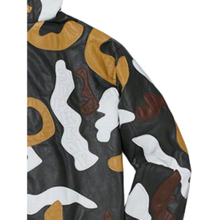 Куртка Supreme FW19 Camo Leather Hooded Jacket - изображение 6