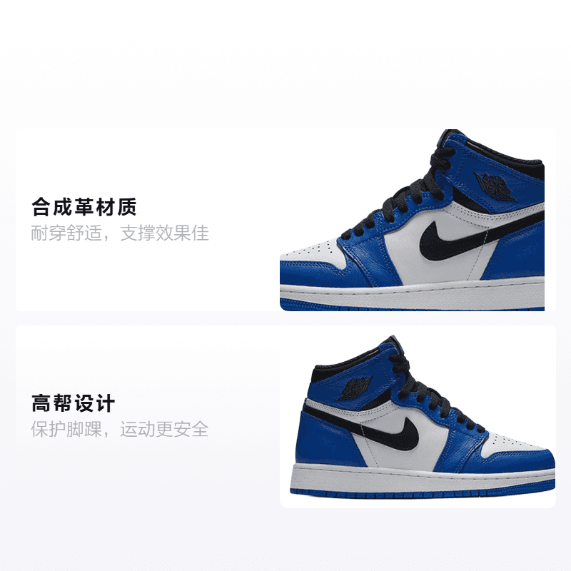 Кроссовки для баскетбола Jordan Air Jordan 1 Retro High Game Royal GS - изображение 2