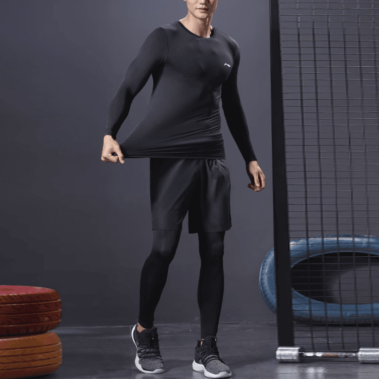 Спортивный костюм LiNing Logo Print Fleece Fitness Top - изображение 3