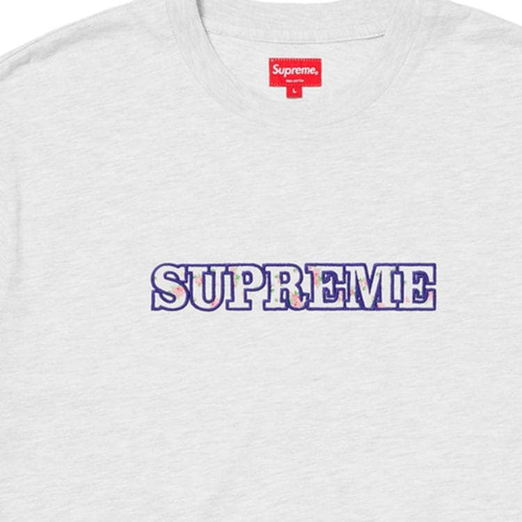 Футболка Supreme FW18 Floral Logo Tee Ash Grey - изображение 3