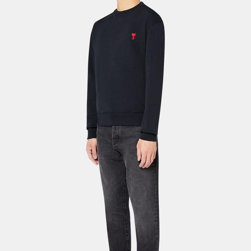 Кофта AMIPARIS SS21 Logo Crewneck Sweatshirt Black - изображение 3