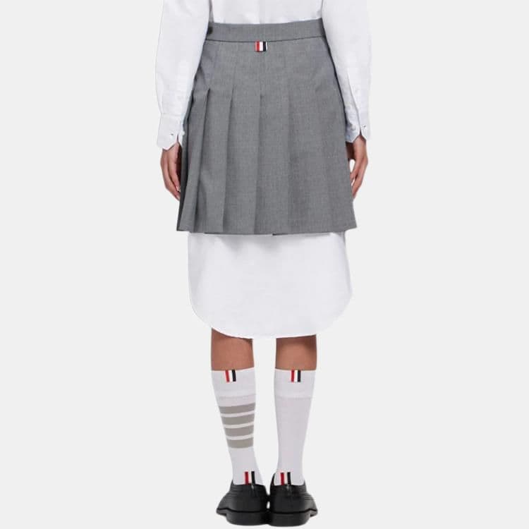 Thom Browne Pleated Mini Skirt Gray - изображение 6
