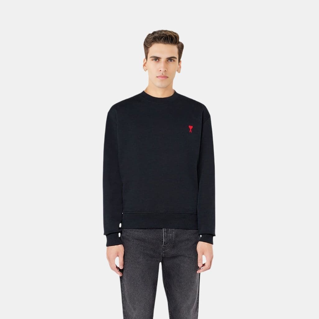 Кофта AMIPARIS SS21 Logo Crewneck Sweatshirt Black - изображение 5