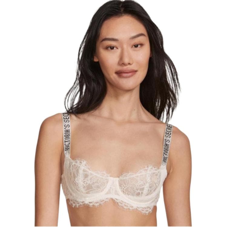 Бюстгальтер Victoria's Secret Logo Lace Bra Coconut White - изображение 2