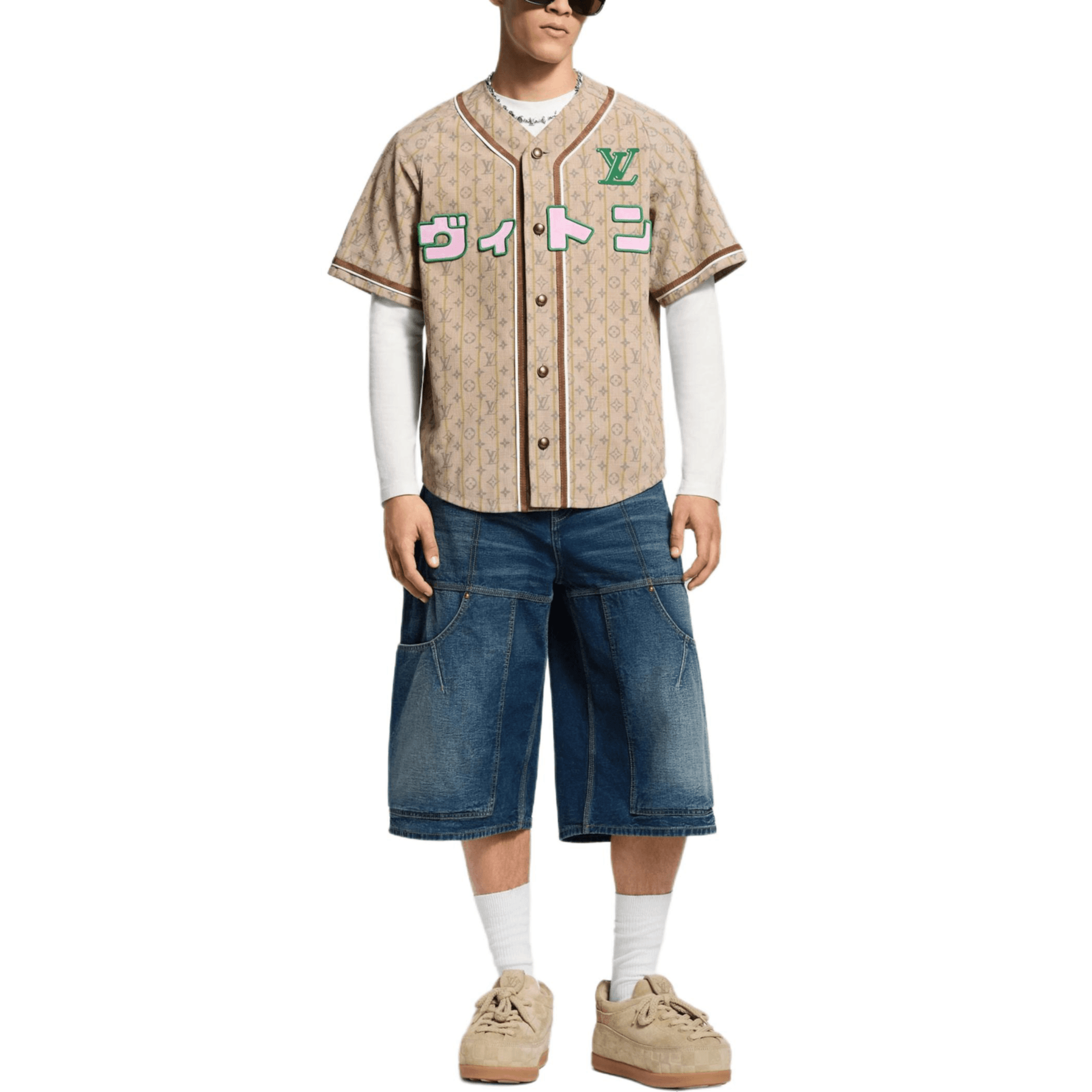 Джинсовые шорты LOUIS VUITTON x Nigo FW25 - изображение 3