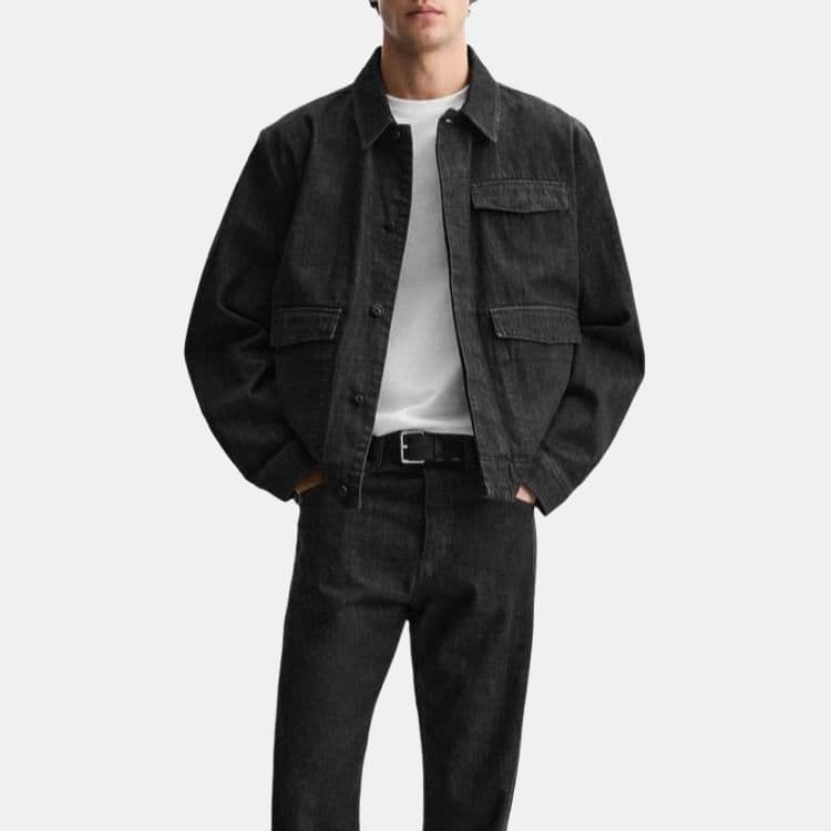 Джинсовая куртка ZARA Loose Denim Jacket Black - изображение 8