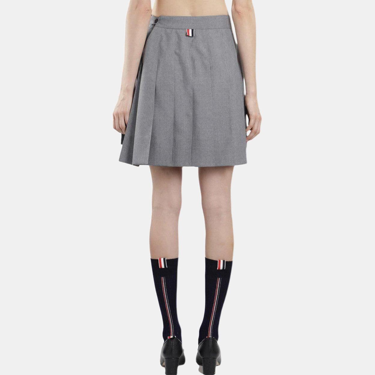 Thom Browne Pleated Mini Skirt Gray - изображение 5