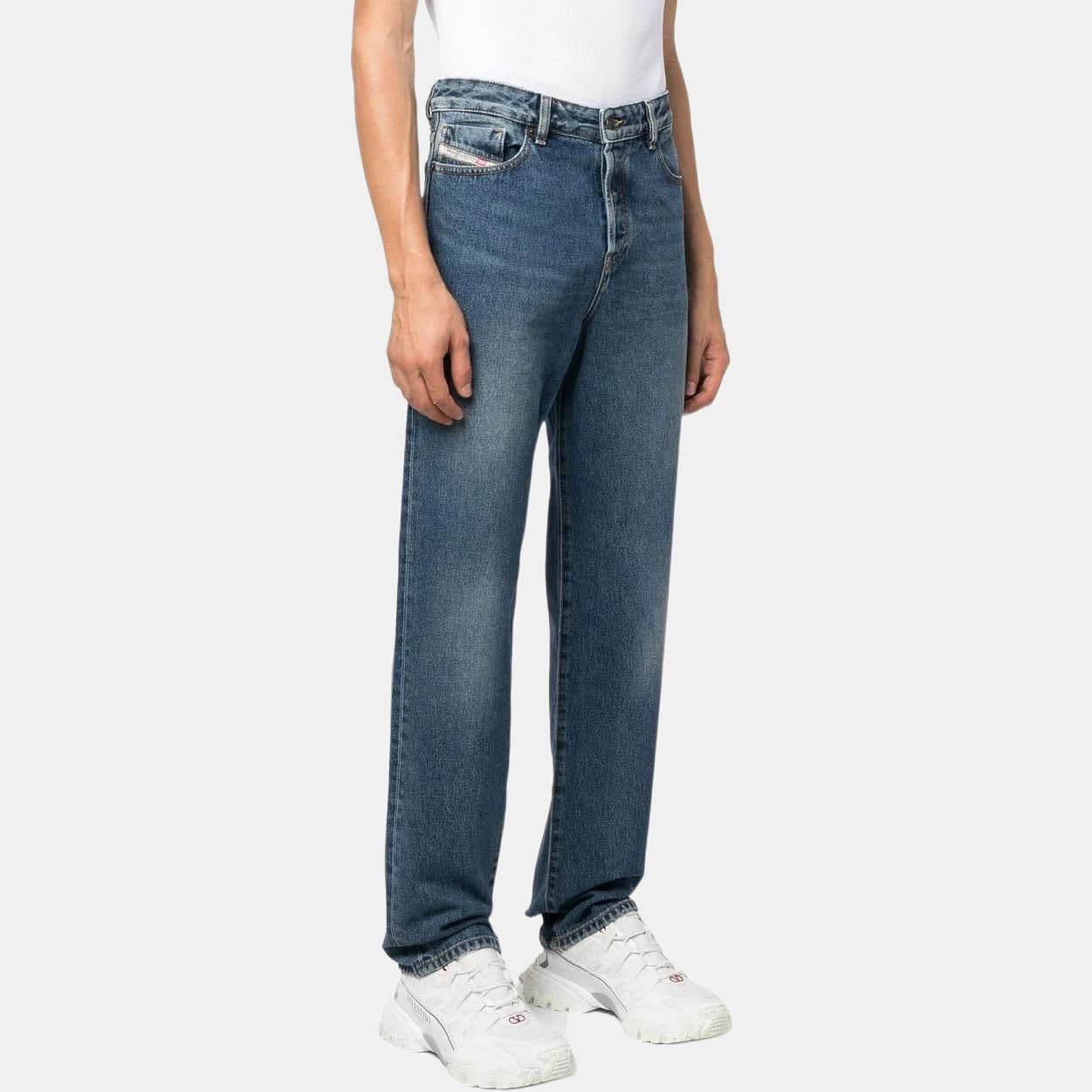 Штаны DIESEL SS23 Washed Straight Jeans Blue — фото 2