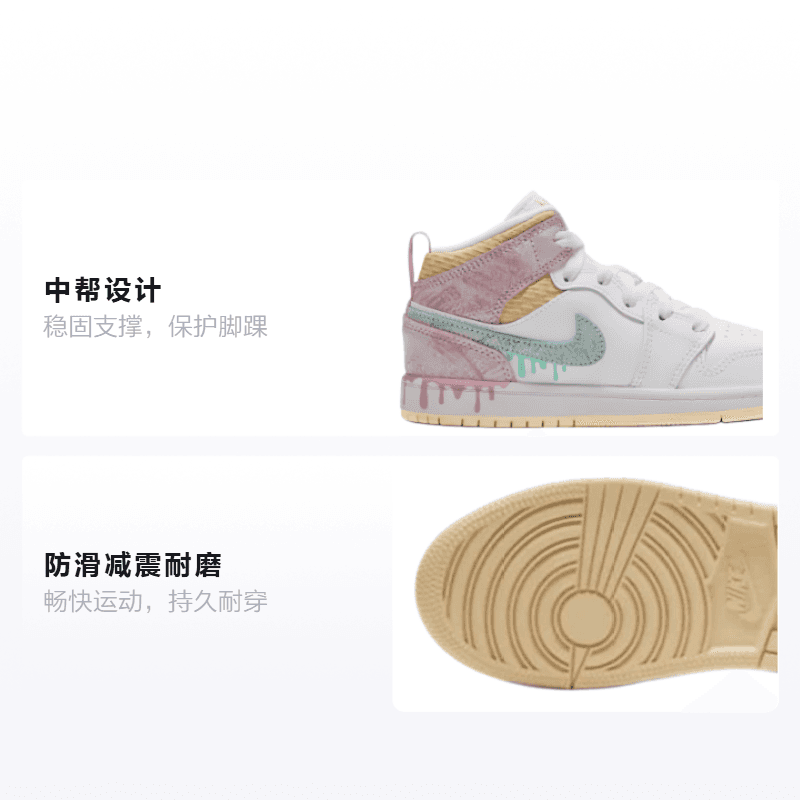Кроссовки для баскетбола Jordan Air Jordan 1 Mid SE Ice Cream - изображение 2