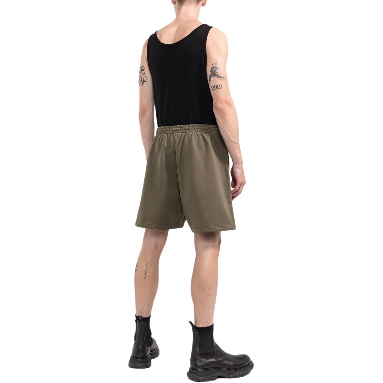 Balenciaga FW22 Logo Shorts Kids Military Green - изображение 4